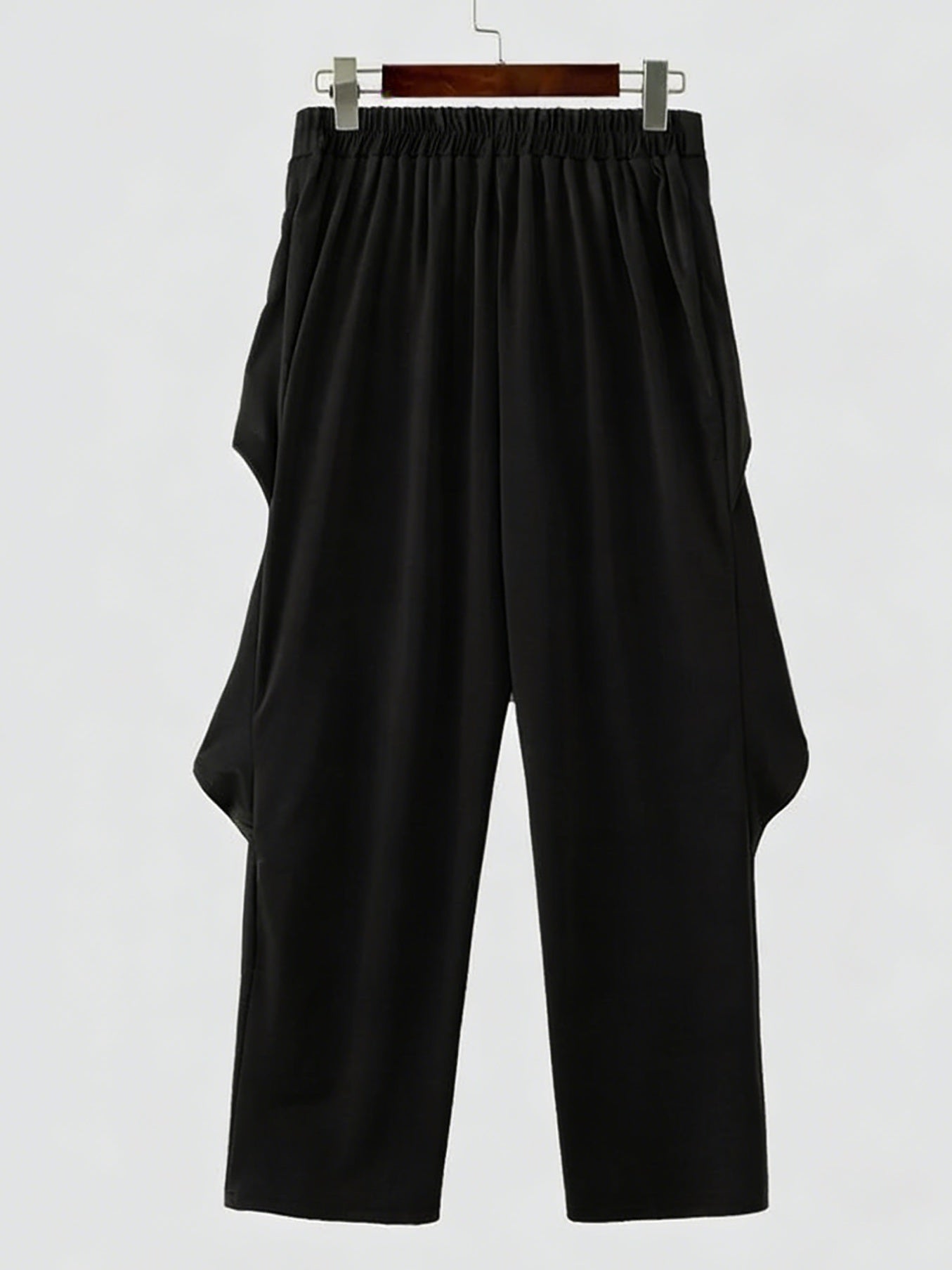 Black Cross Pleated High Waist Harem Pants