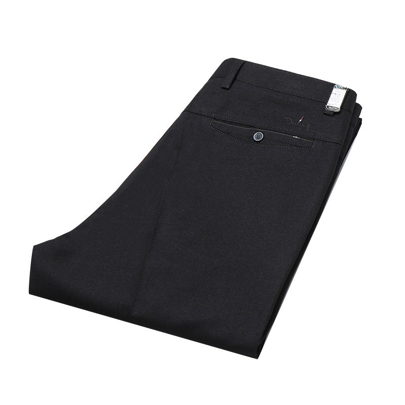 Trousers Stretch Straight Straight Solid Color Casual Trousers