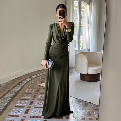 Women's Fashion Solid Color Sheath Dress