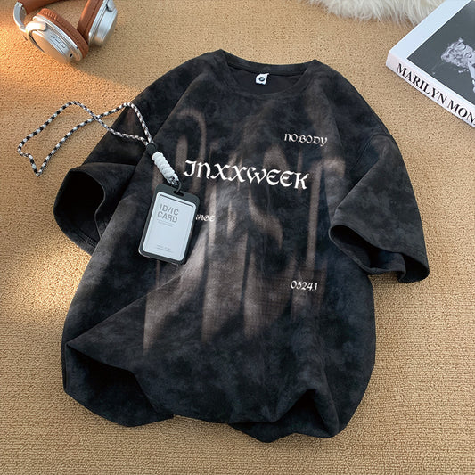 Short-sleeve Washed-and-distressed T-shirtbase Layer