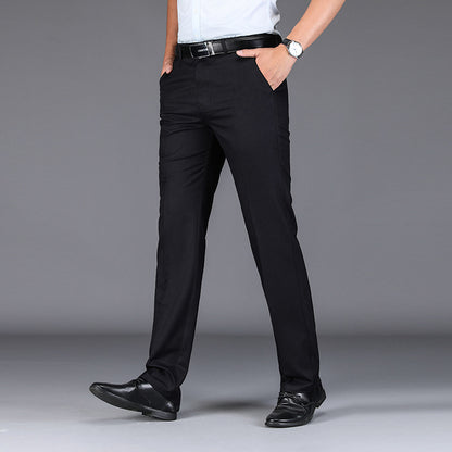 Trousers Stretch Straight Straight Solid Color Casual Trousers