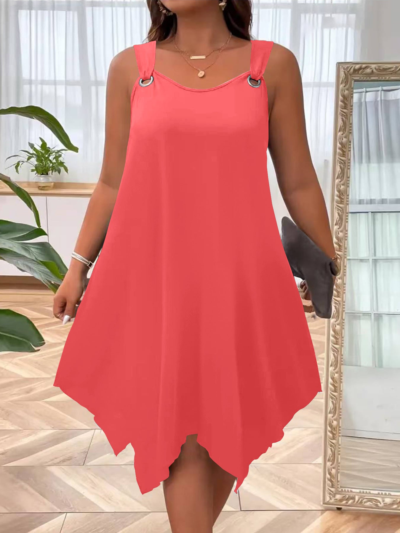 Women's Elegant Round-Neck Sleeveless Casual Dress