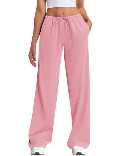 Womens Wide-leg Sweatpants Loose-fitting Low-rise Athletic Pants