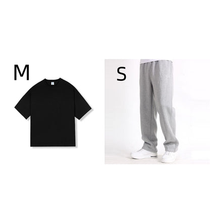 Casual Trousers Men's Home Straight Sweater Solid Color Loose Trousers