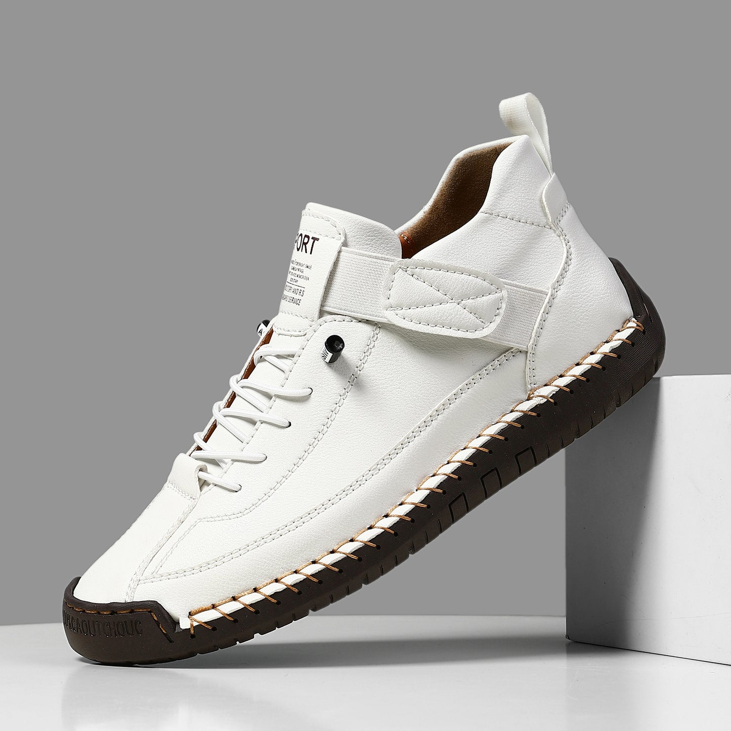AutumnWinter Flat-Soled Casual Hand-Stitched Mens Shoes