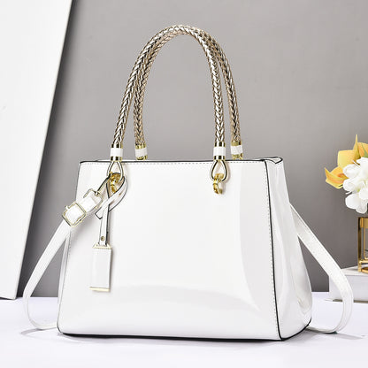 Fashionable Patent Leather Glossy Handbag Large-Capacity Casual Shoulder Crossbody Bag