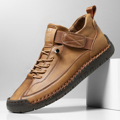 AutumnWinter Flat-Soled Casual Hand-Stitched Mens Shoes