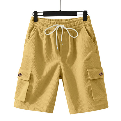 Men's Heavyweight Loose Casual Corduroy Utility Cropped Shorts