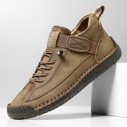 AutumnWinter Flat-Soled Casual Hand-Stitched Mens Shoes