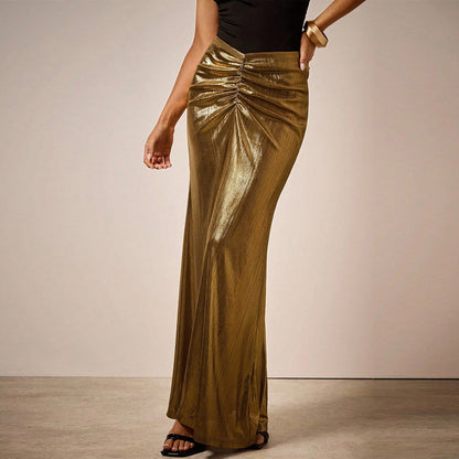 Hip-hugging Pleated Low-rise Skirt Women's