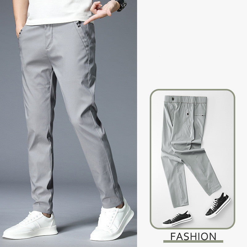 Men's Pants Summer Thin Men's Casual Trousers Straight Loose Elastic Trend Trousers
