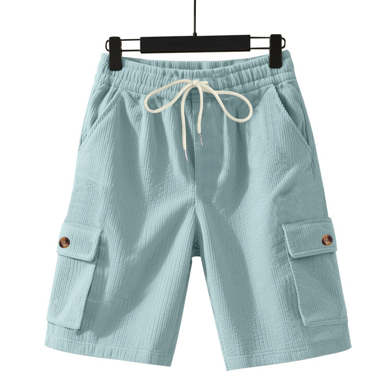 Men's Heavyweight Loose Casual Corduroy Utility Cropped Shorts