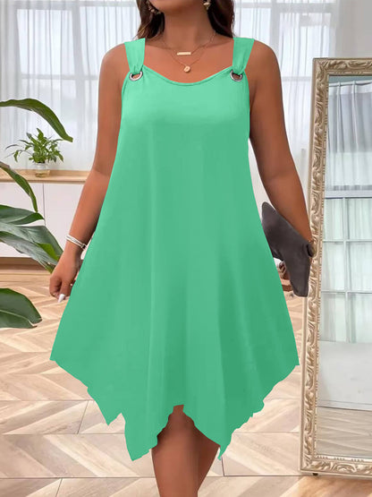 Women's Elegant Round-Neck Sleeveless Casual Dress