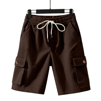 Men's Heavyweight Loose Casual Corduroy Utility Cropped Shorts