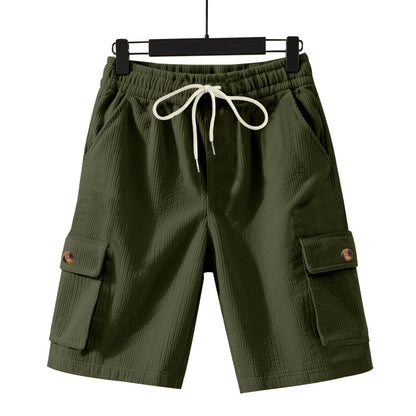Men's Heavyweight Loose Casual Corduroy Utility Cropped Shorts