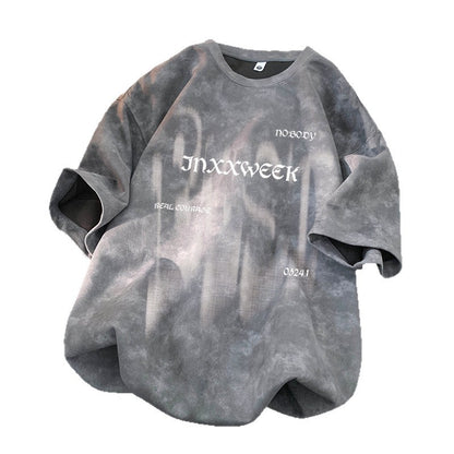 Short-sleeve Washed-and-distressed T-shirtbase Layer