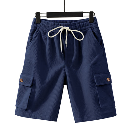 Men's Heavyweight Loose Casual Corduroy Utility Cropped Shorts