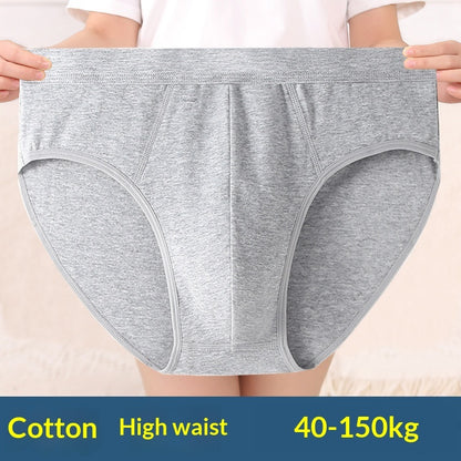 Men's Cotton Underwear High-Waist Breathable Plus-Size Briefs
