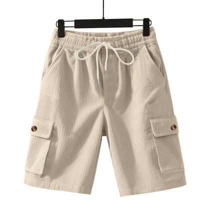 Men's Heavyweight Loose Casual Corduroy Utility Cropped Shorts