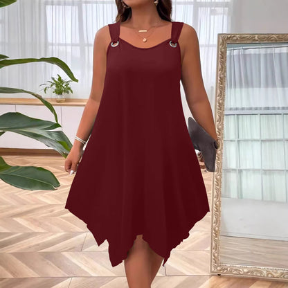 Women's Elegant Round-Neck Sleeveless Casual Dress
