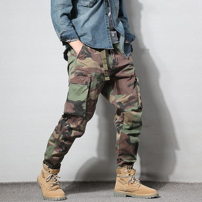 Fashion American Multi-pocket Cargo Pants Men