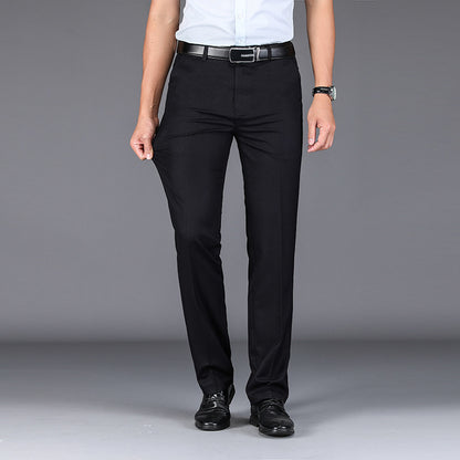 Trousers Stretch Straight Straight Solid Color Casual Trousers