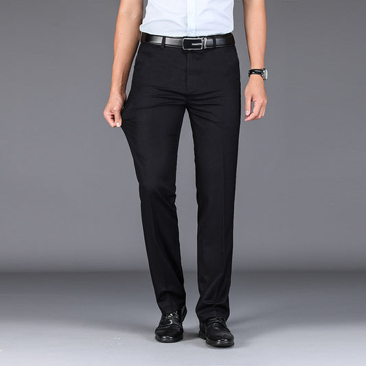 Trousers Stretch Straight Straight Solid Color Casual Trousers