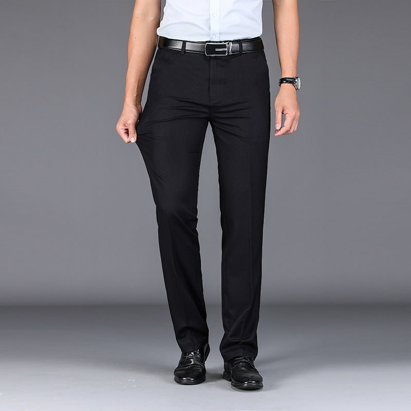 Trousers Stretch Straight Straight Solid Color Casual Trousers