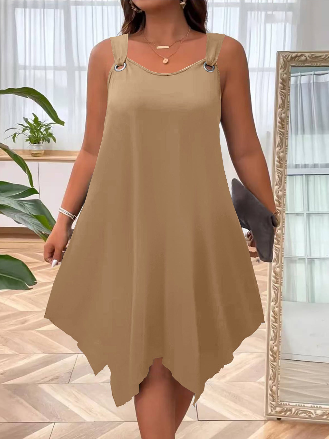 Women's Elegant Round-Neck Sleeveless Casual Dress