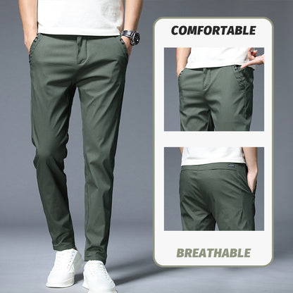 Men's Pants Summer Thin Men's Casual Trousers Straight Loose Elastic Trend Trousers