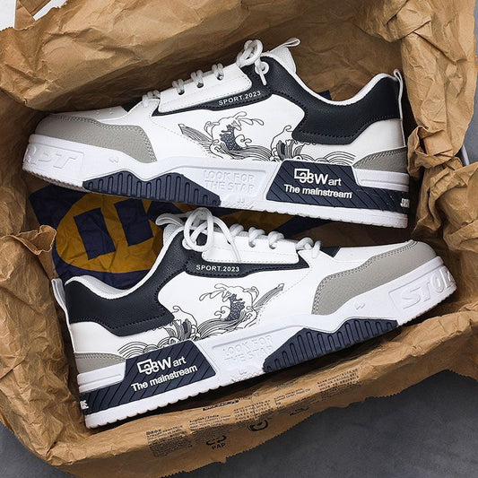 Multifunctional White Sneakers With A Hidden Heel For Effortless Height Enhancement