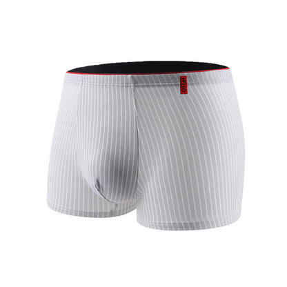 Striped Antibacterial Breathable Mid Rise Plus Size Mens Underwear