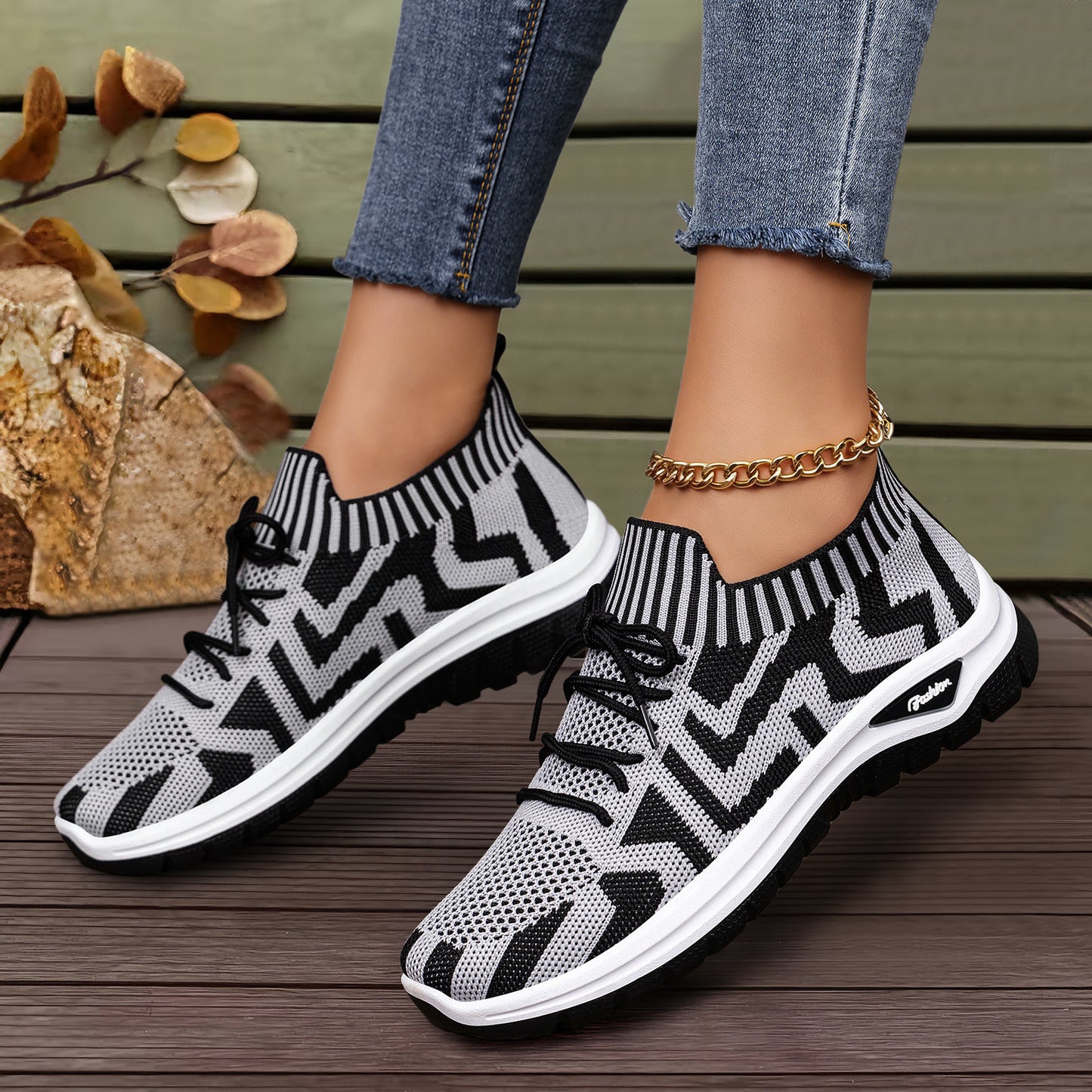 Breathable, Comfortable, Sporty, Color-block Casual Shoes