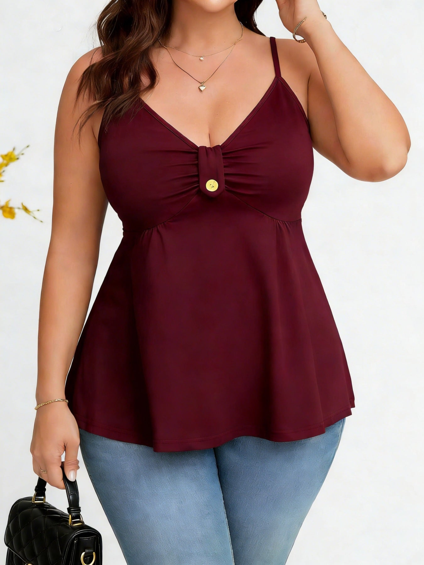 Womens Strapped Dress With Button Adjustments