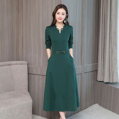 New Spring Dress Womens SpringAutumn Long-Sleeve Elegant Feminine Style