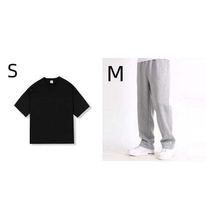 Casual Trousers Men's Home Straight Sweater Solid Color Loose Trousers