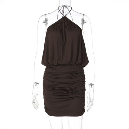 French-style Sexy Backless Halter Dress For Women
