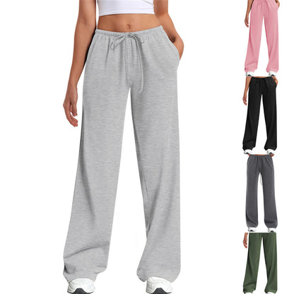 Womens Wide-leg Sweatpants Loose-fitting Low-rise Athletic Pants