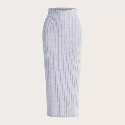 New Style Outerwear Casual Fashionable Versatile Midi Skirt In Light Gray