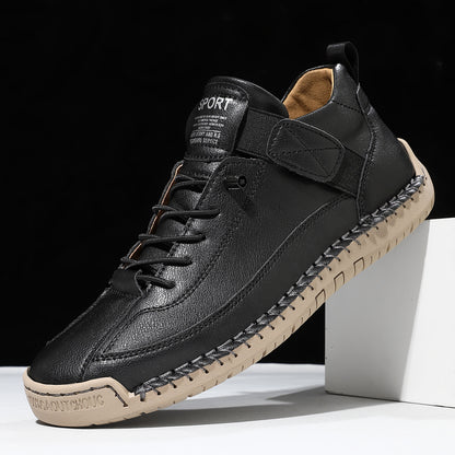 AutumnWinter Flat-Soled Casual Hand-Stitched Mens Shoes