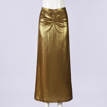 Hip-hugging Pleated Low-rise Skirt Women's