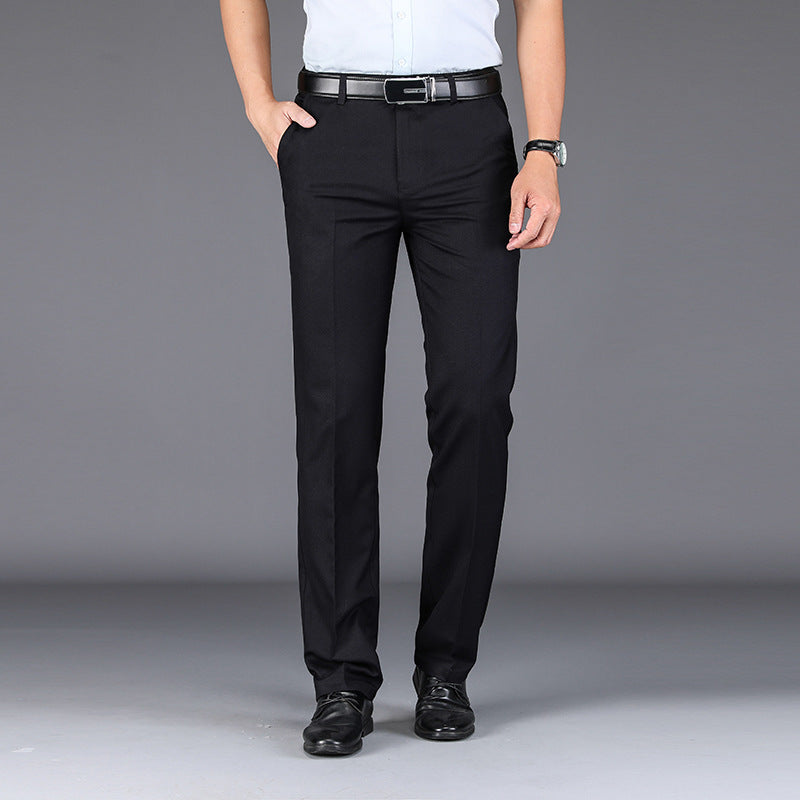 Trousers Stretch Straight Straight Solid Color Casual Trousers