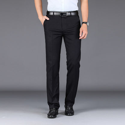 Trousers Stretch Straight Straight Solid Color Casual Trousers